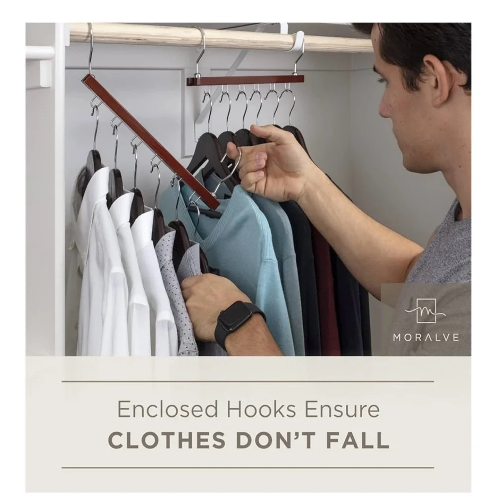 Brown Multi-Tier Pants Hangers